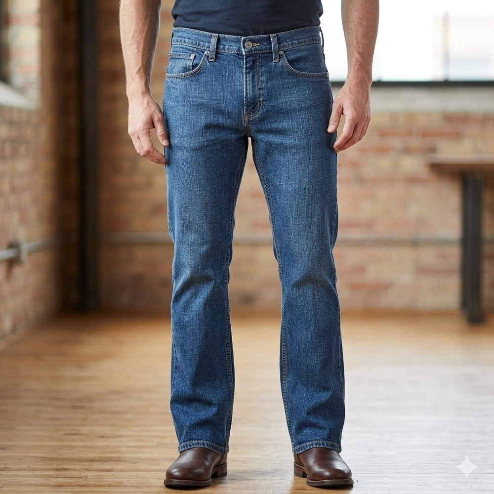 Levi's 527 Slim Bootcut Jeans Mens 34x30 Blue Dark Wash Denim 527-0518